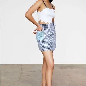 CARTOLINA NANTUCKET The Annabelle Gingham Wrap Skirt size Xs NWT